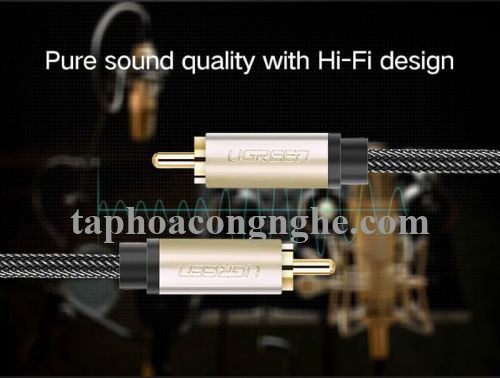 Ugreen 20740 5M màu Xám Cáp âm thanh bông sen Coaxial cao cấp AV133 30020740